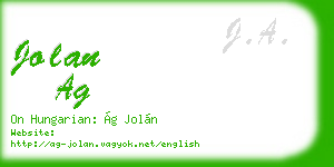 jolan ag business card